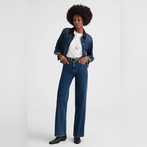 Madewell Women’s Petite Stretch Wide-Leg Jean Blue Jeans 27P 27